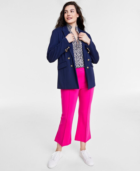 Women's Solid Faux Double-Breasted Blazer, Created for Macy's