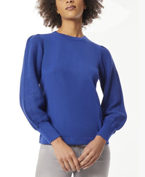 Women's Stitch-Sleeve Crewneck Sweater