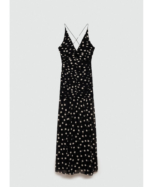 Women's Polka Dots Draped Dress