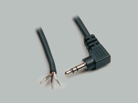 Разъем мужской BKL Electronic 1101054 - 3.5 мм, длина кабеля 1.8 м, черный