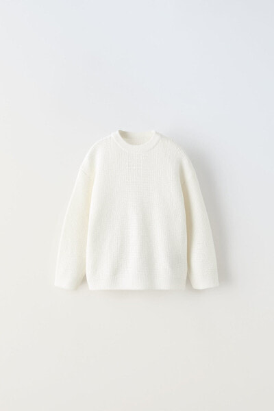 Waffle-knit sweater