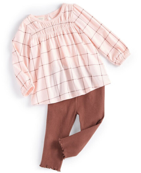 Baby Girls Check Top and Leggings, 2 Piece Set, Created for Macy's