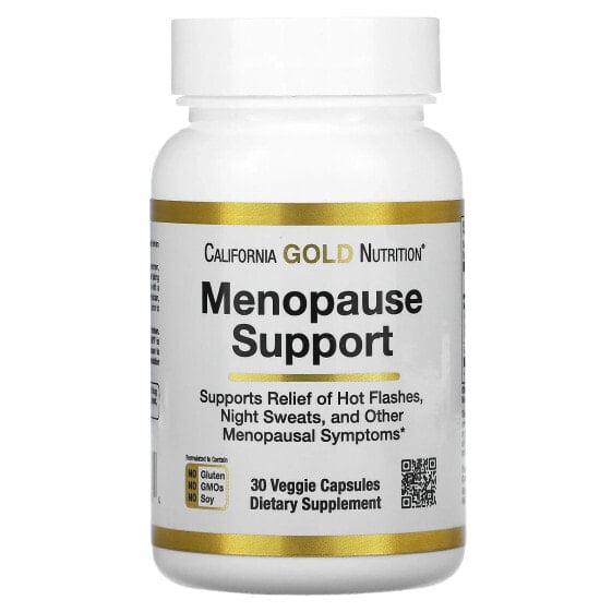 California Gold Nutrition, добавка для поддержки в период менопаузы, 30 растительных капсул