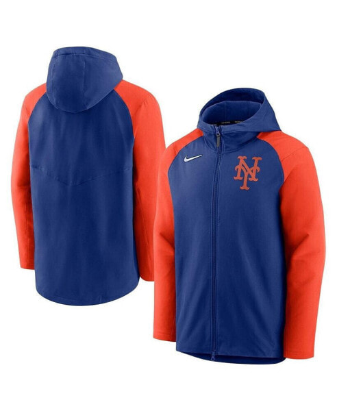 Men's Royal and Orange New York Mets Authentic Collection Full-Zip Hoodie Performance Jacket