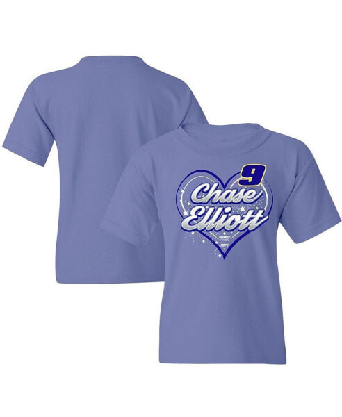 Big Girls Purple Chase Elliott Love T-shirt