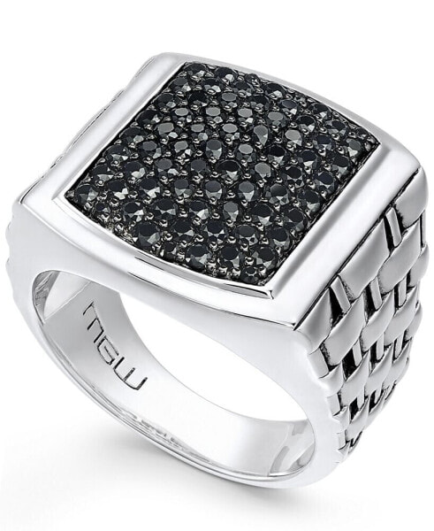 Кольцо Macy's Sterling Silver Black Sapphire Square