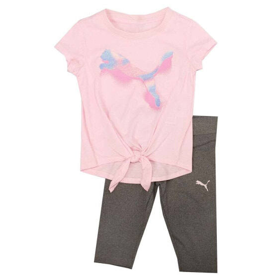 Puma TwoPiece Crew Neck Short Sleeve T-Shirt & Capri Leggings Set Toddler Girls