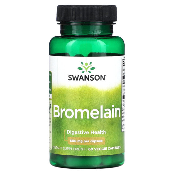 Swanson, Бромелаин, 500 мг, 60 растительных капсул