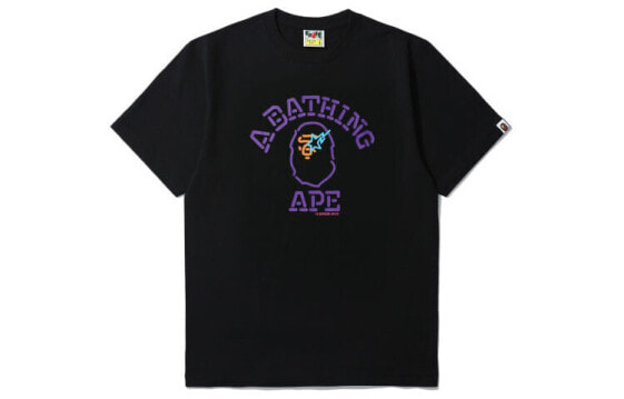 BAPE Neon Sign Logo Tee 霓虹猿人印花短袖T恤 男女同款 送礼推荐 / Футболка BAPE Neon Sign Logo Tee T 1G30-110-078