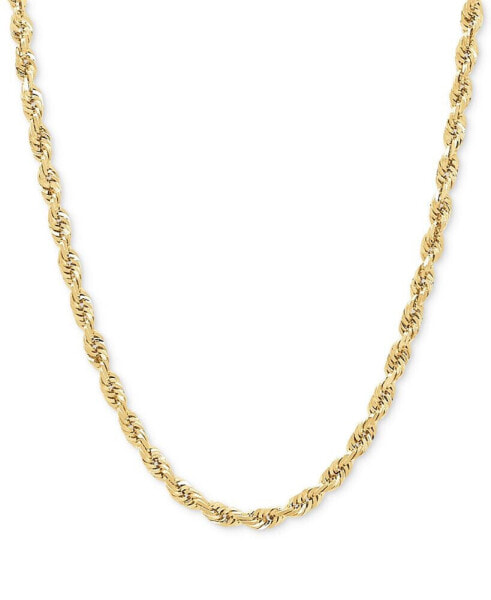 Macy's solid Glitter Rope Chain 24" Necklace (4-1/2mm) in 10k Gold