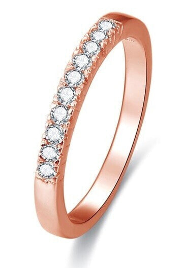 Pink gold-plated silver ring with AGG188 crystals
