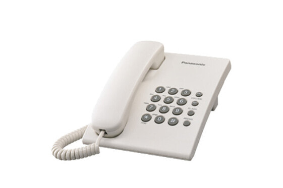 Телефон Panasonic KX-TS500PDW - проводной аналоговый аппарат - 100 записей - белый