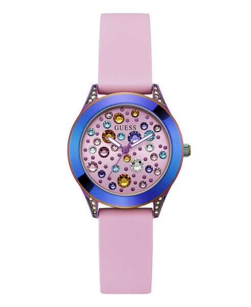 Women's Analog Pink Silicone Watch 34mm