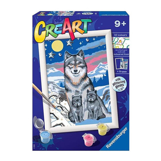 RAVENSBURGER Creart Serie E Wolves In The Moonlight Painting Game