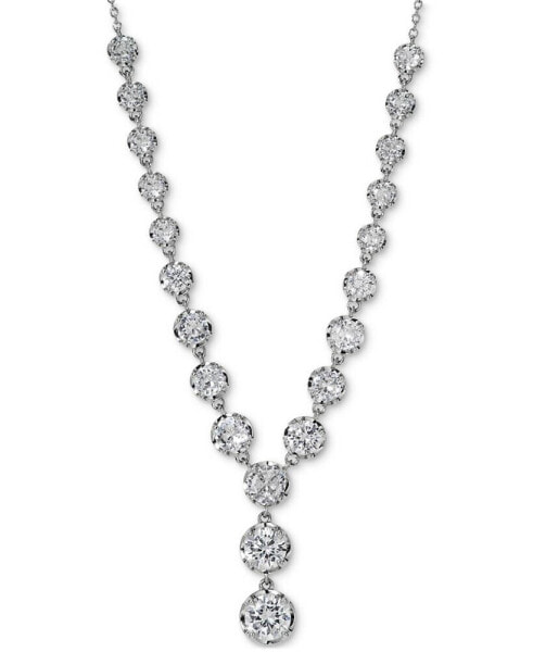 Silver-Tone Cubic Zirconia Lariat Necklace, 16" + 2" extender, Created for Macy's