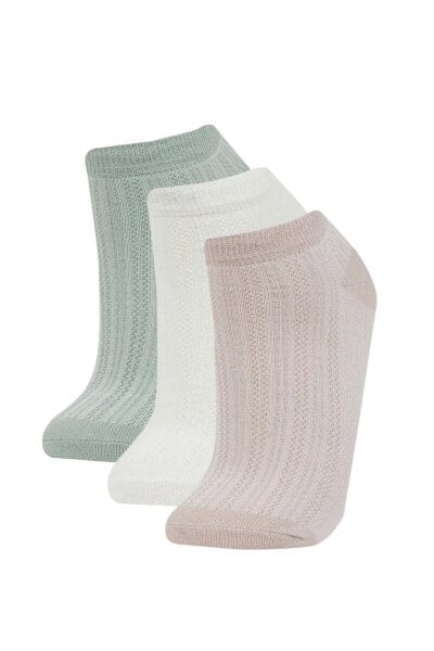 Kadın 3'lü Pamuklu Patik Çorap B8450axns