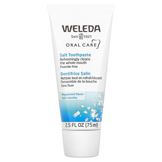 Weleda, Oral Care, солевая зубная паста, без фторидов, со вкусом перечной мяты, 75 мл (2,5 жидк. унции)