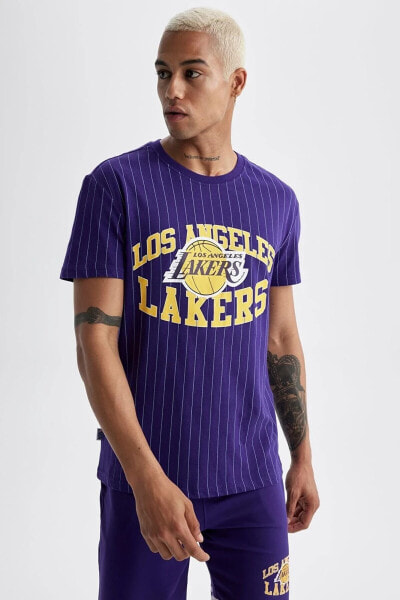 Fit Nba Los Angeles Lakers Standart Fit Bisiklet Yaka Kısa Kollu Tişört A6773ax23hs