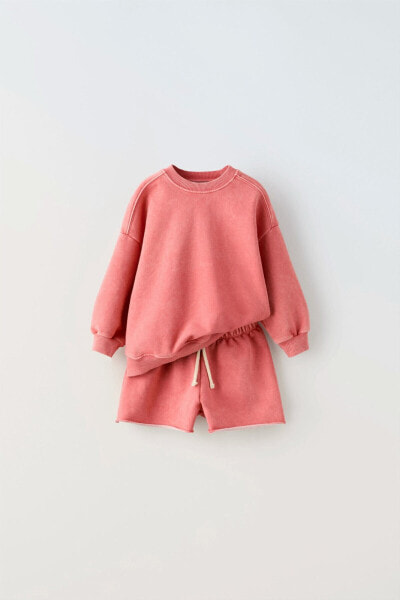 Plush hoodie and bermuda shorts co-ord