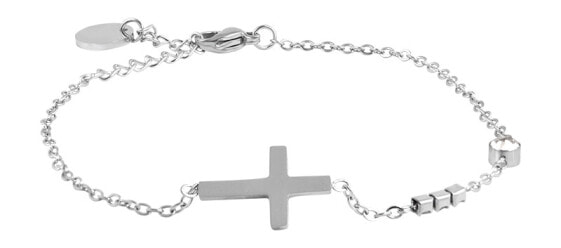 Minimalist steel bracelet with a cross VCBW024S