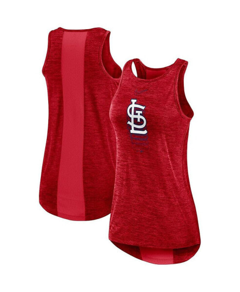 Women's Red St. Louis Cardinals Logo Fade High Neck Performance Tank Top