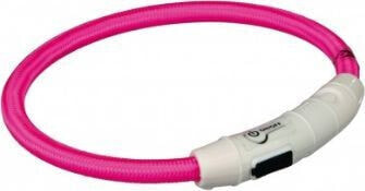 Ошейник TRIXIE с USB-лампой для собак, M-L: 45 см / 7 мм, розовый