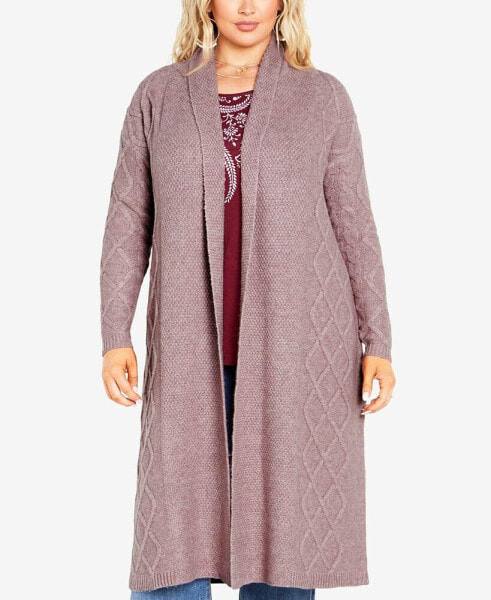 Plus Size Paris Long Length Cardigan Sweater