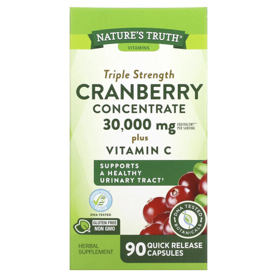 Triple Strength Cranberry Concentrate Plus Vitamin C, 30,000 mg, 90 Quick Release Capsules (15,000 mg per Capsule)
