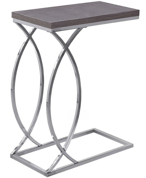 Chrome Metal Edgeside Accent Table in Grey