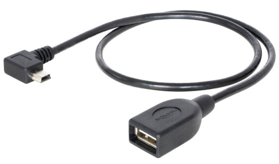 Delock 83356 - 0.5 m - Mini-USB A - USB A - USB 2.0 - Male/Female - Black