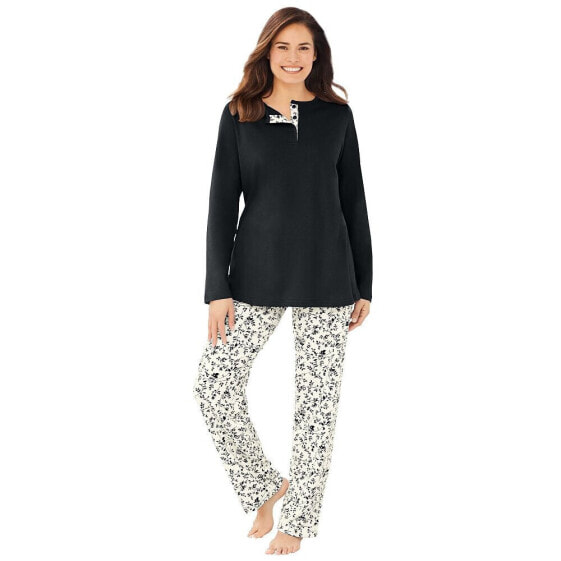 Plus Size Only Necessities Henley PJ Set