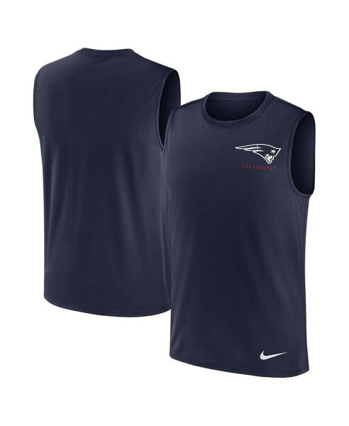 Men's Navy New England Patriots Muscle Tank Top