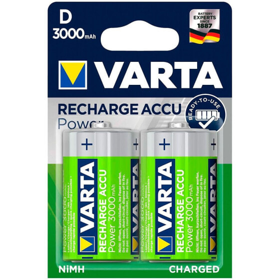 VARTA 1x2 Rechargeable D Ready2Use NiMH Mono 3000mAh Batteries