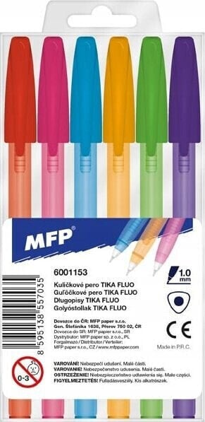 MFP paper długopis Tika 107 Fluo - zestaw 6 kolorów 6001153