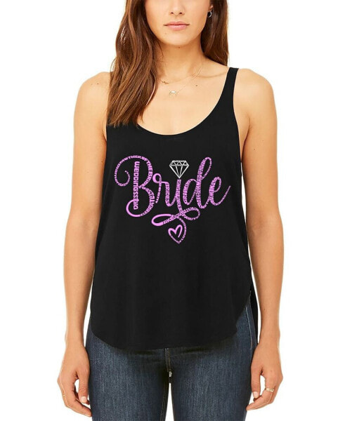 Women's Premium Bride Word Art Flowy Tank Top