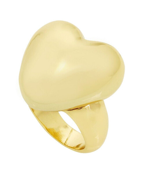 Gold-Tone Puffy Heart Cocktail Ring