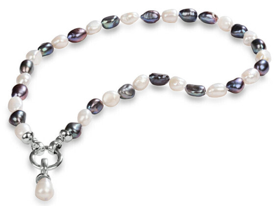 Necklace made of real pearls in two shades JL0316