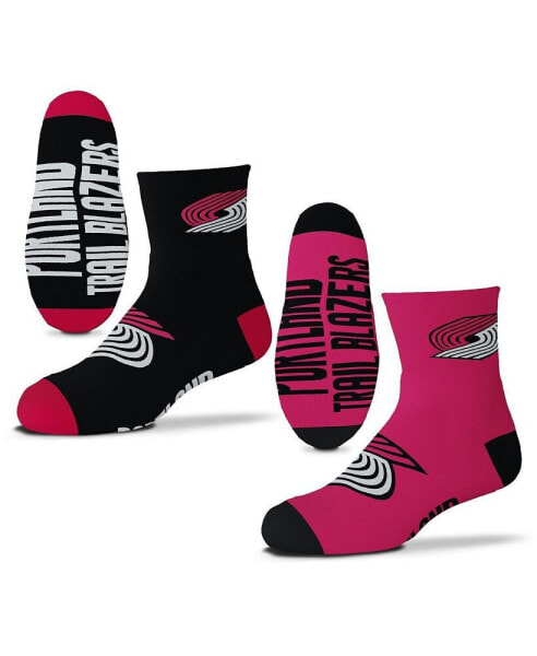 Boys and Girls Youth Portland Trail Blazers Two-Pack Quarter-Length Team Socks