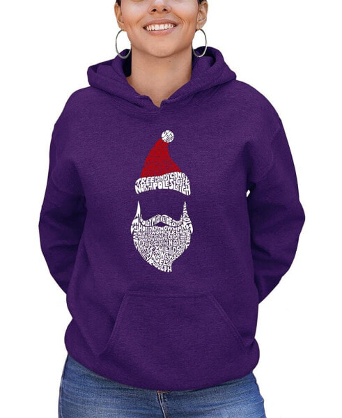 Women's Santa Claus Word Art Hooded Sweatshirt