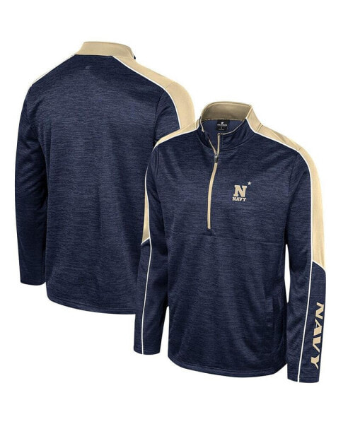 Men's Navy Navy Midshipmen Marled Half-Zip Jacket