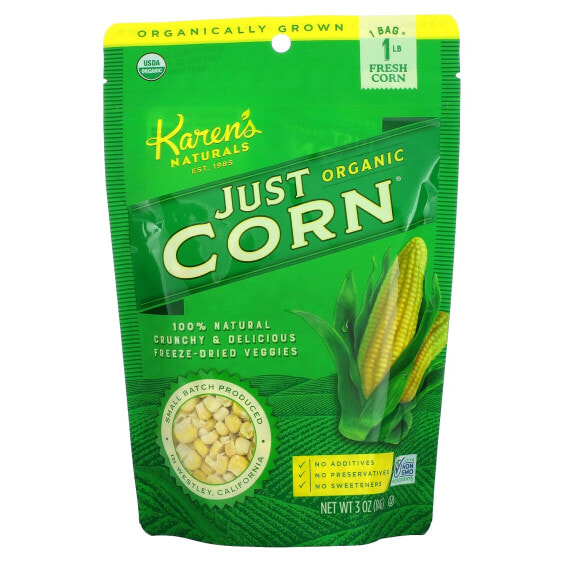 Попкорн органический Karen's Naturals Just Corn, 3 унции (84 г)