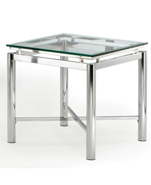Nova 24" Glass and Chrome End Table