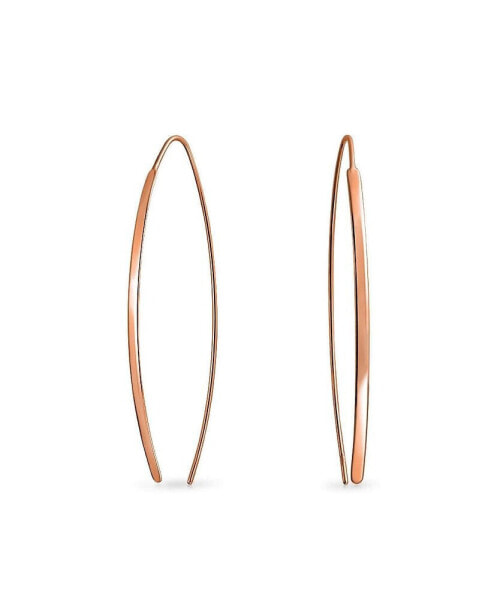 Delicate Minimalist Modern Long Thin Line Linear Threader Earrings For Women .925 Sterling Silver