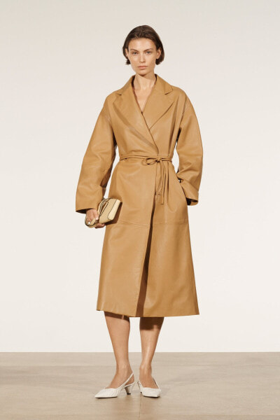 Leather coat with belt - limited edition