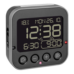 TFA 60.2552 - Digital alarm clock - Cube - Black - Plastic - -10 - 50 °C - LCD