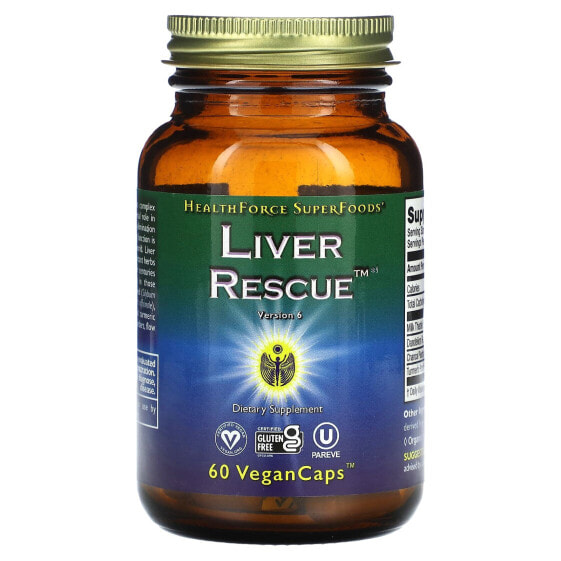 Витамины для пищеварительной системы HealthForce Superfoods Liver Rescue, 60 веганских капсул
