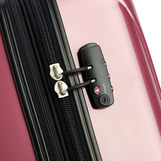 Мужской чемодан пластиковый красный DELSEY Paris Titanium Hardside Expandable Luggage with Spinner Wheels, Graphite, Checked-Medium 25 Inch5