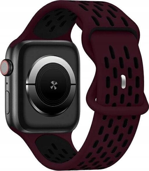 Beline Beline pasek Apple Watch New Sport Silicone 42/44/45/49mm bordowo-czarny wine red/black box