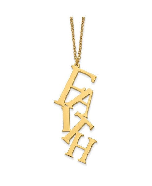 Yellow IP-plated FAITH Pendant Cable Chain Necklace