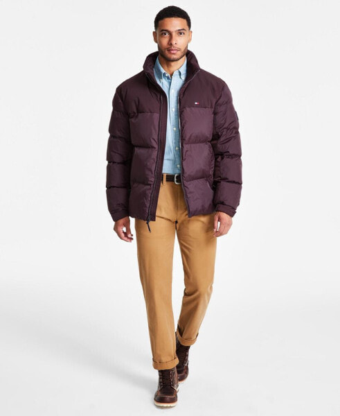 Men's Mixed-Media Puffer Jacket